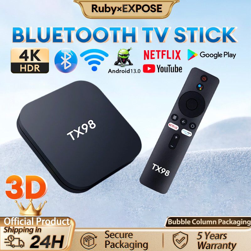 Android TV Box Bluetooth Full Channel 2024 Wifi/5G/Bluetooth TV Box 16+256GB Voice Bluetooth