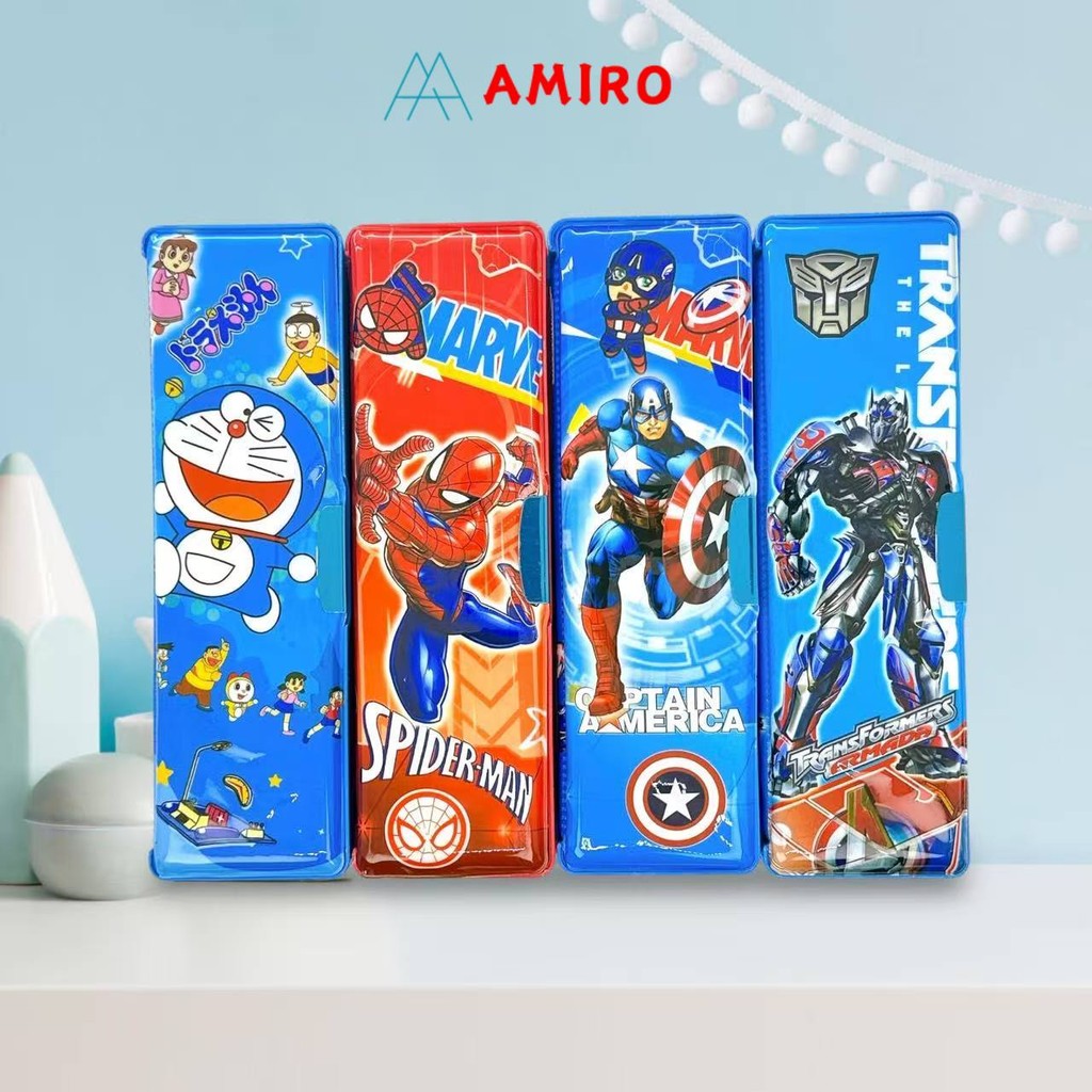 

(2 Sisi) Pensil Box Magnet Karakter Murah / Kotak Pensil Panjang + Serutan Karakter Lucu / Tempat Pensil Case Lucu