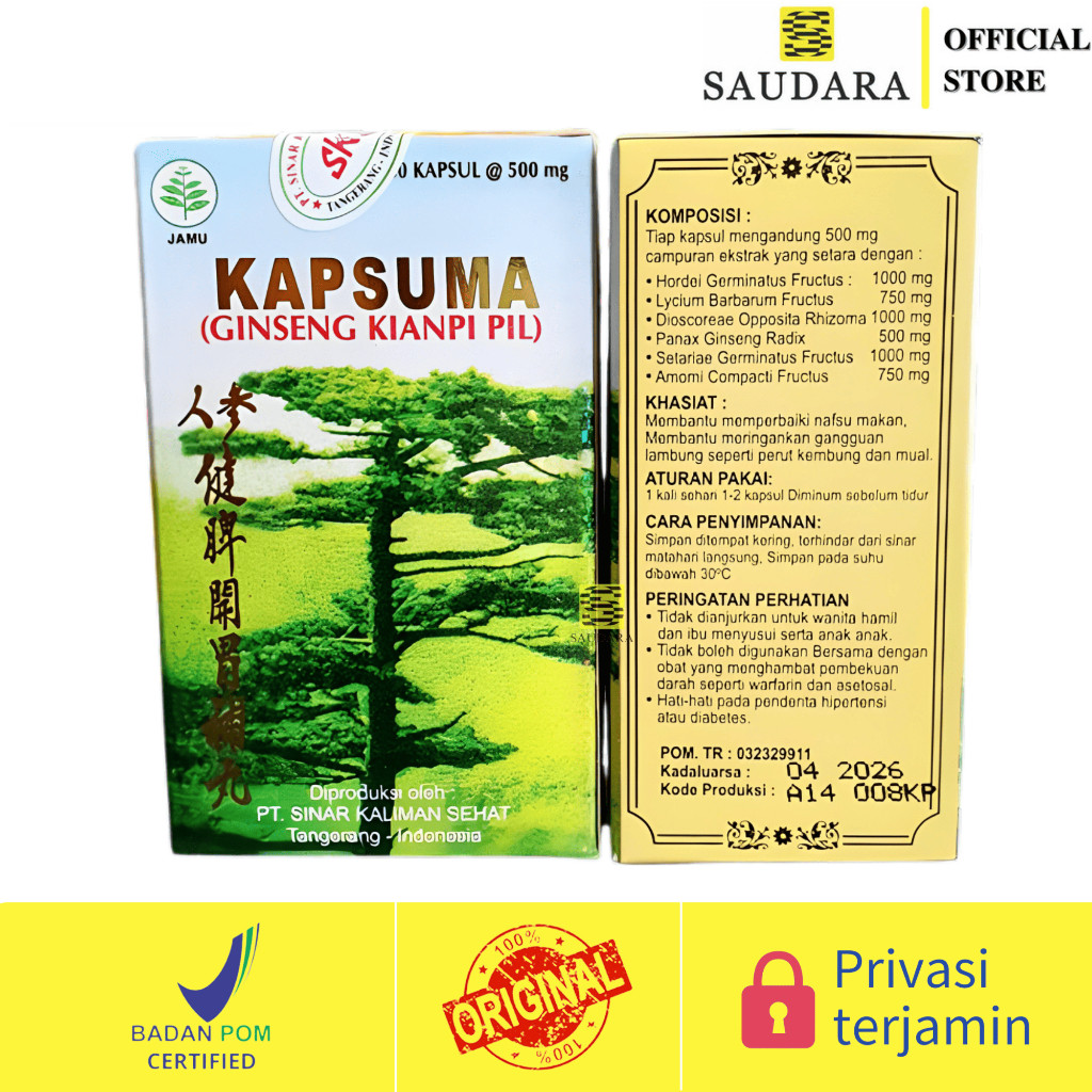 

wellcome to my shop kapsuma Kapsuma ginseng Kianpi Pill (60 Kapsul) original produkkianpi