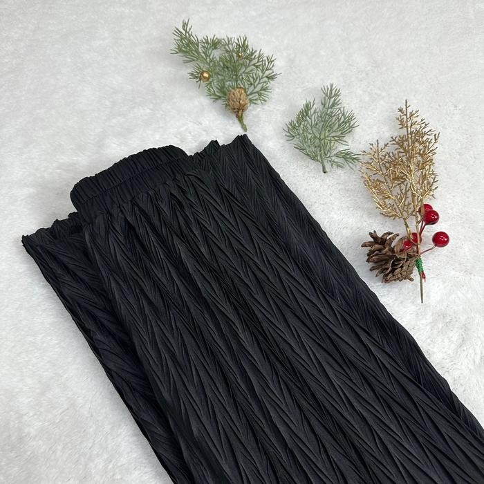 New ROK PADI JUMBO PAYUNG -  ROK PADI / ROK WANITA DEWASA JUMBO Motif Padi Panjang flare - 20 Hitam