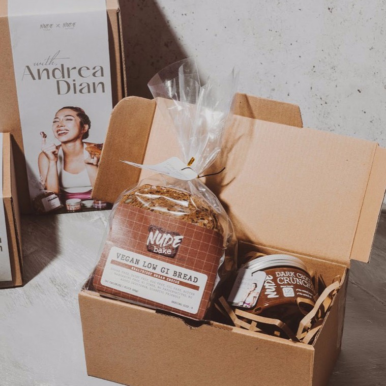 

PROMO!NUDE x Andrea - Set A | Vegan Low GI Roti Tawar + Almond Butter 120g | Vegan DietREADY