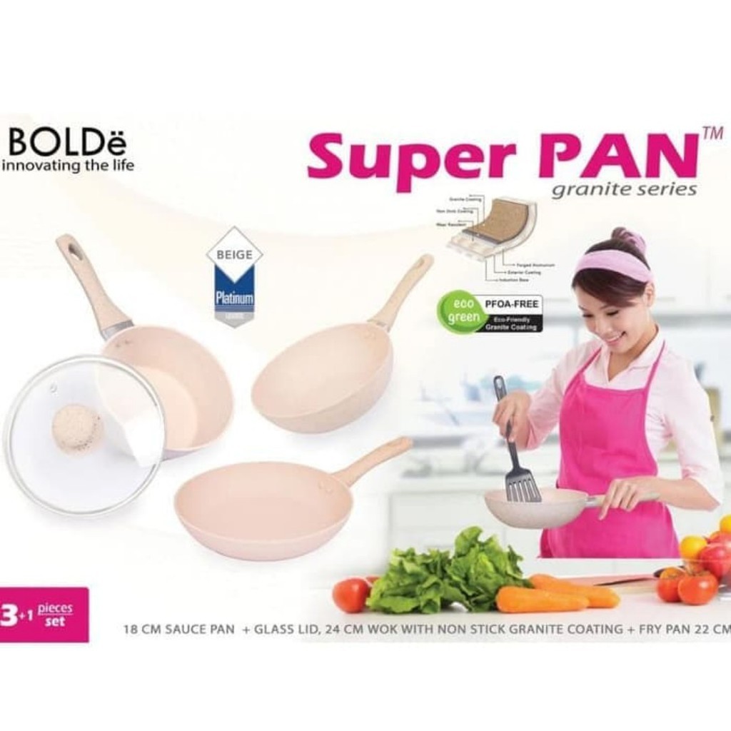 BOLDe Super Pan Set Granite Series (3 Varian) Original