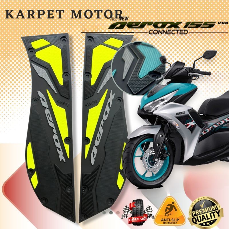 BROKSHOP Alas Kaki Pijakan Motor Aerox 155 New / Matting Aerox / Karper Motor Aerox / Aksesoris Moto