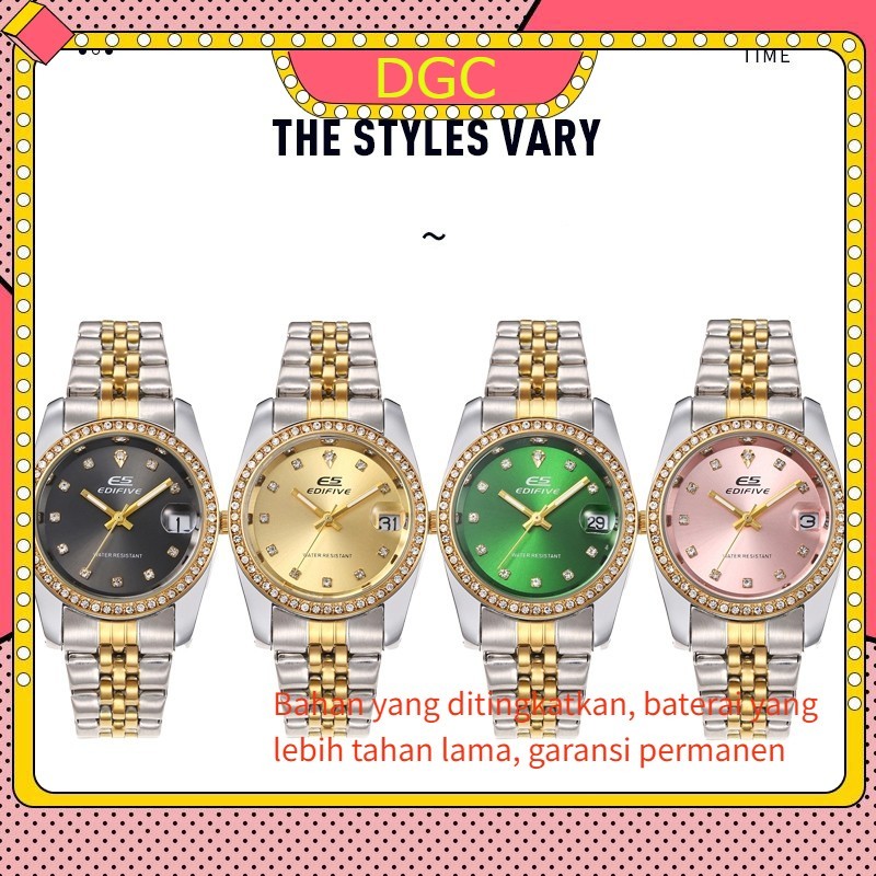 EDIFIVE Jam Tangan Wanita Anti Air Original Branded Cewek Terbaru Asli Besi Tahan Karat Gerakan Kuar