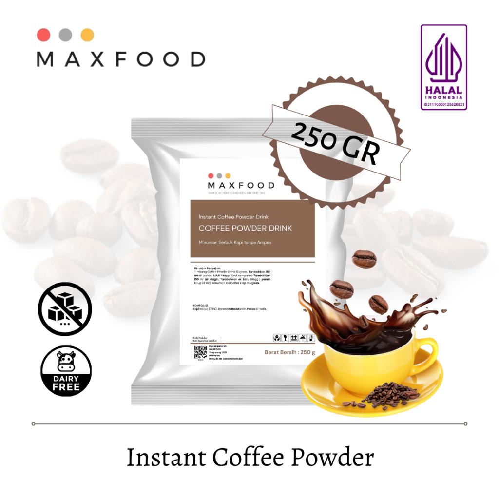 

MAXFOOD - Instant Coffee Powder Drink / Minuman Serbuk Kopi Tanpa Ampas [250 GR]