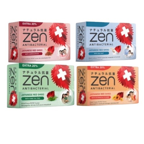 ZEN Antibacterial Bar Soap | Sabun Batang Mandi Kesehatan - Shiso & Sandalwood | Sea Salt | Sulphur 