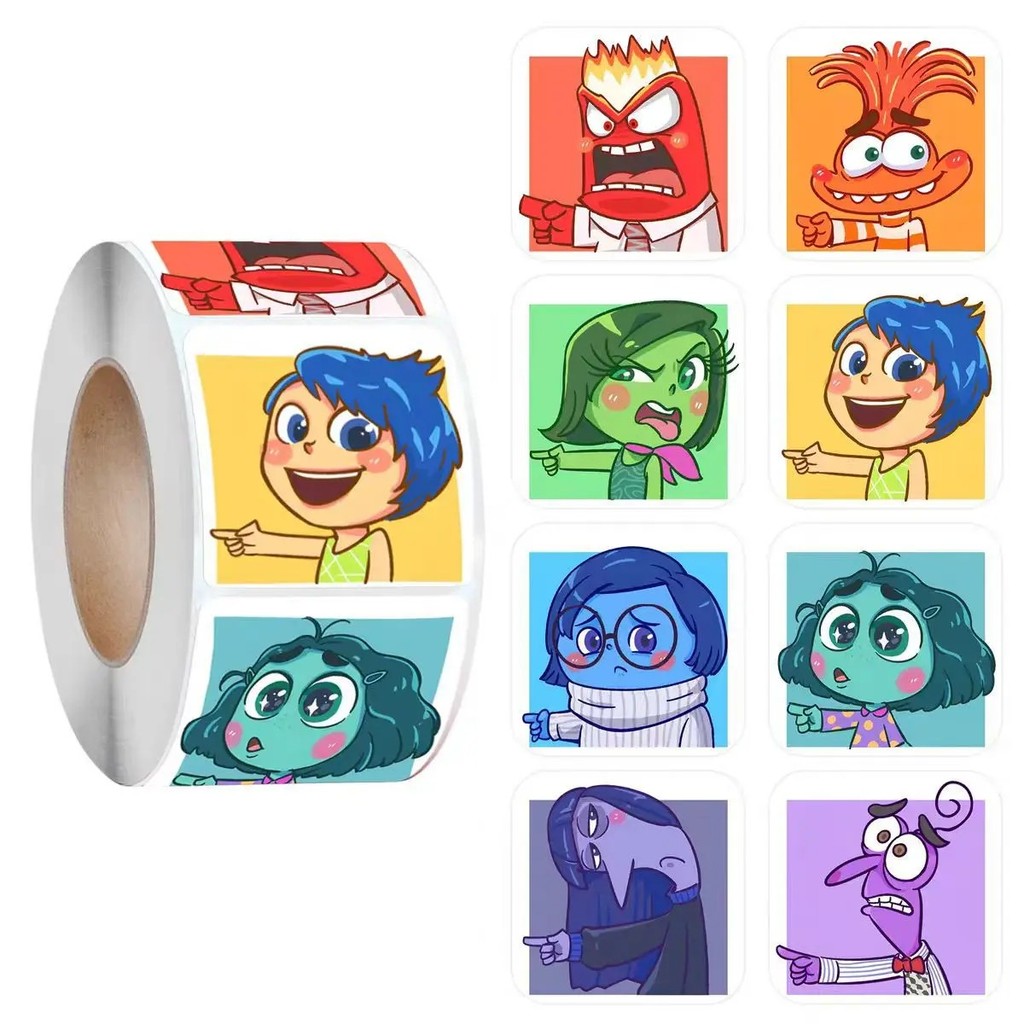 

500pcs Inside Out 2, roll stickers, surrounding children's toy ledger decoration stickers, small gifts