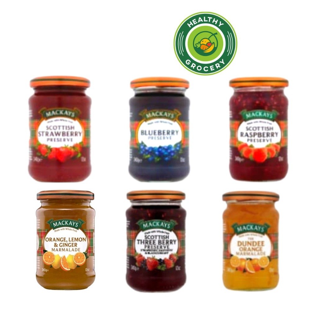 

NEW Mackays 340gr Strawberry / Blueberry / Orange Marmalade / Orange Lemon And Ginger Marmalade / Raspberry / Three Berry / selai buah / selai roti dan kue / mackay PREMIUM
