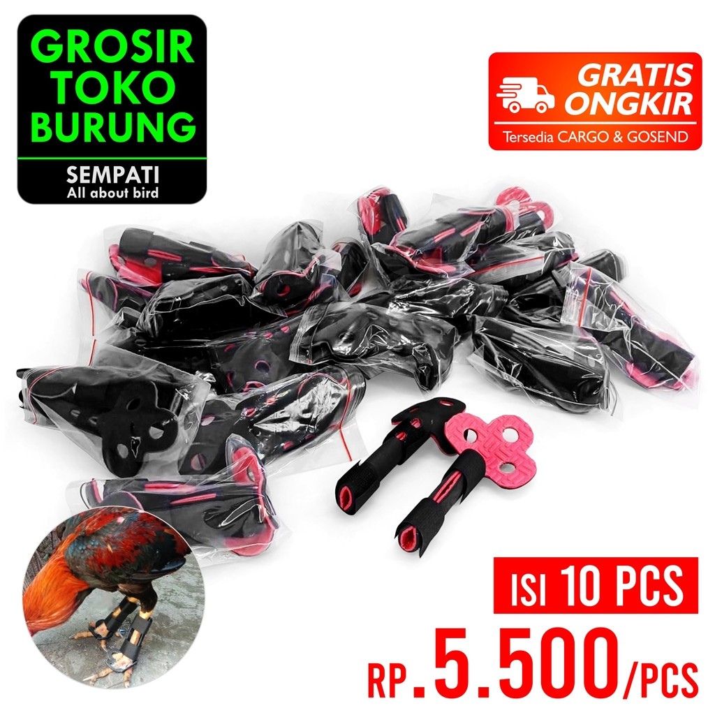 SEMPATI GROSIR Sepatu Ayam Anti Bubul Bahan Spon Isi 10 Pcs Sepatu Bungkus Bubul Kaki Ayam Jago Laga
