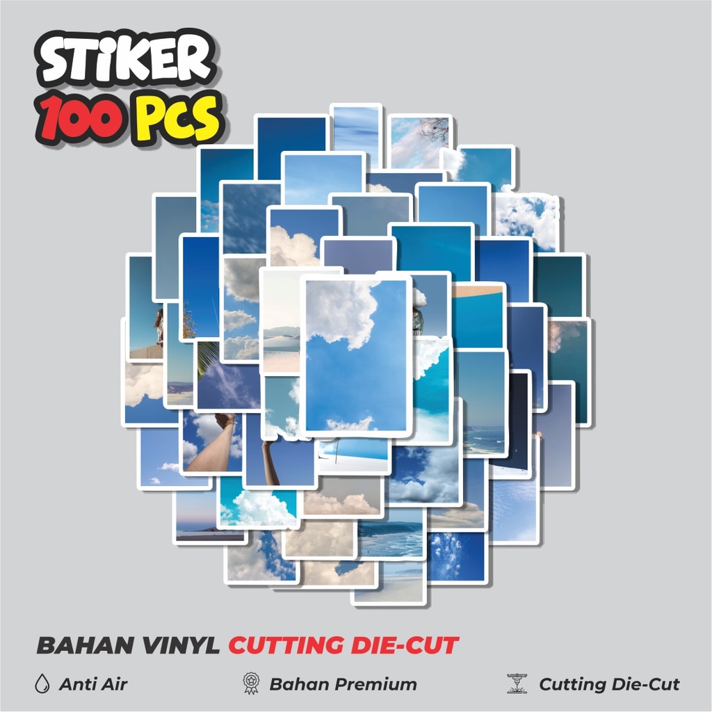 

Terbaru! 50 pcs Sticker INS Biru Langit Berbintang Sticker Dekorasi Lucu Kreatif untuk Notebook, Skateboard, HP