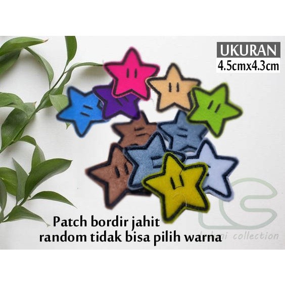 Stiker Bordir Bintang Star Kain Flanel 4.5x4.3cm