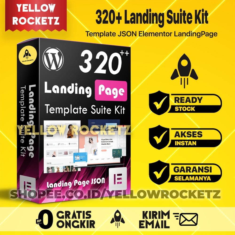 320++ Template LANDINGPAGE Suite Kit JSON Elementor - Website Semua Niche Komplit - Bisa Load Gambar