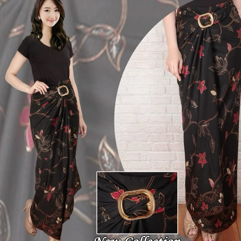 Rok Lilit Motif Batik Elegan + Gesper Emas | Sarung Lilit Wanita Kondangan Kebaya Modern