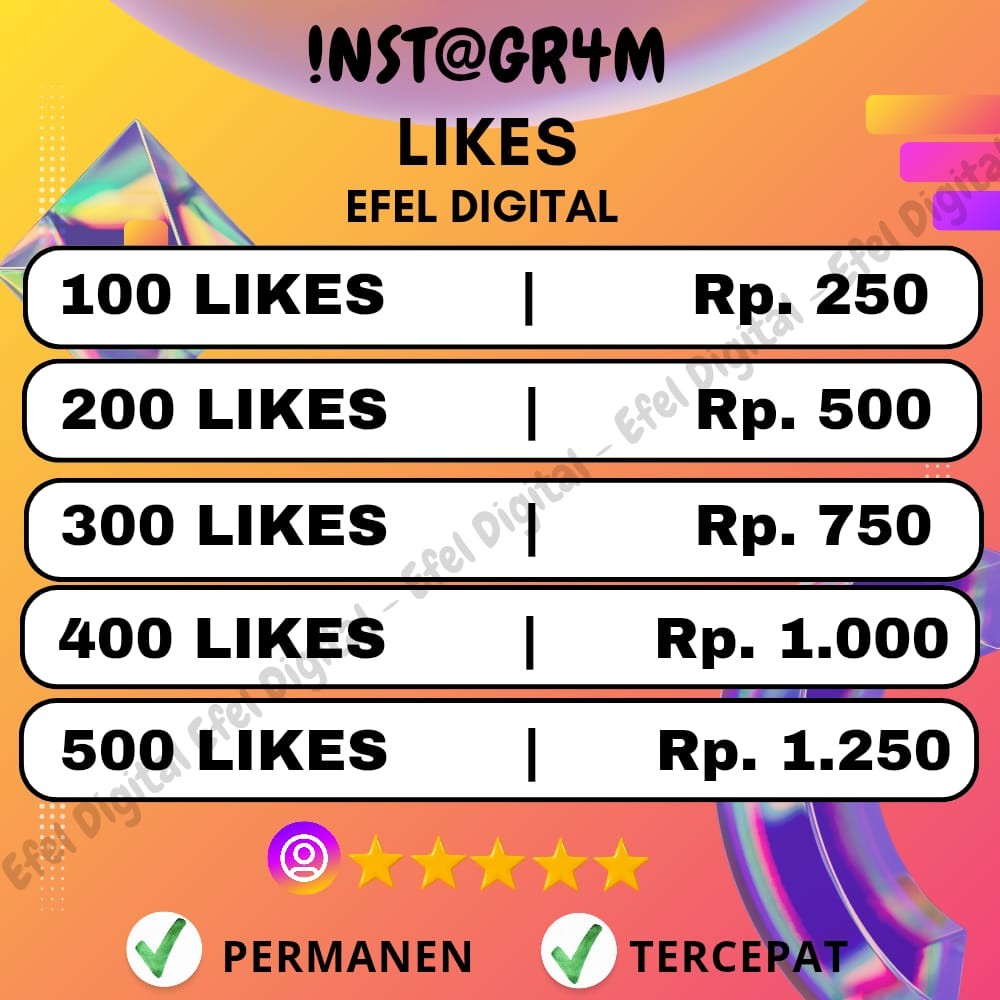 Instagram Like Permanen Reels Post IG TV Likes IG Bergaransi - EFEL DIGITAL