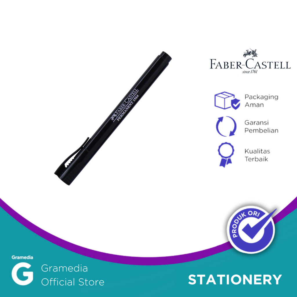 

Faber Castell - Spidol Slim Permanent Warna Hitam