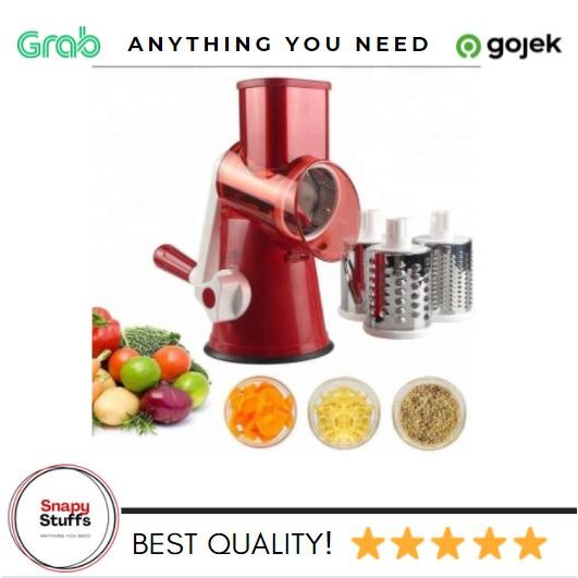 Alat Parut Keju Sayuran Buah Round Blades Slicer Putar