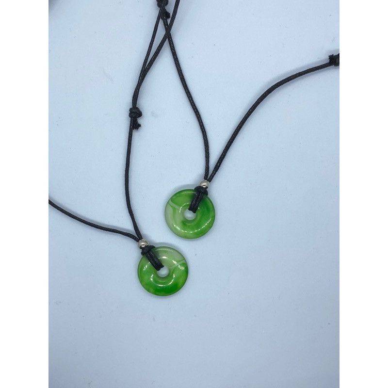 kalung tali korea liontin giok bulat viral