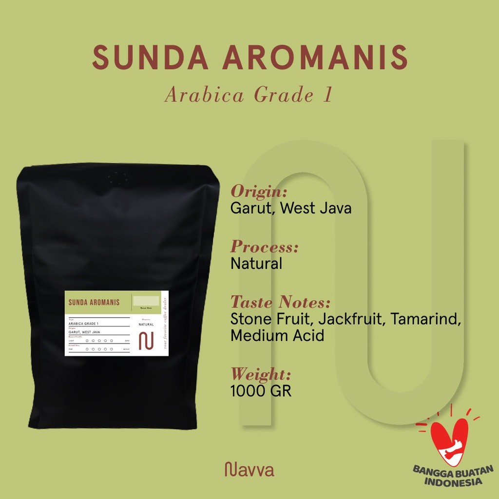 

Biji Kopi / Coffee Beans Premium 100% Arabica Sunda Aromanis 1000 Gram / 1 KG