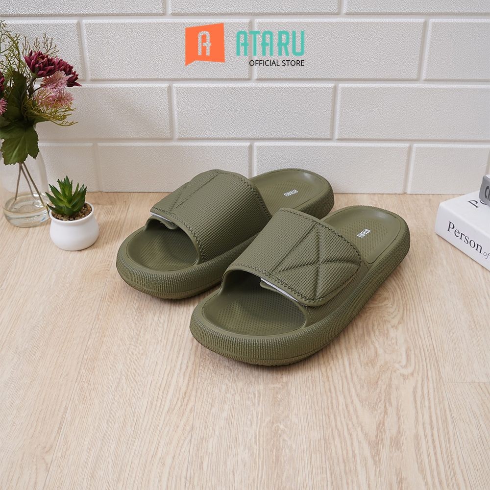 Ataru Sendal Unisex Alas Kaki Slide Cewek Cowok Fashion Wanita Dan Pria