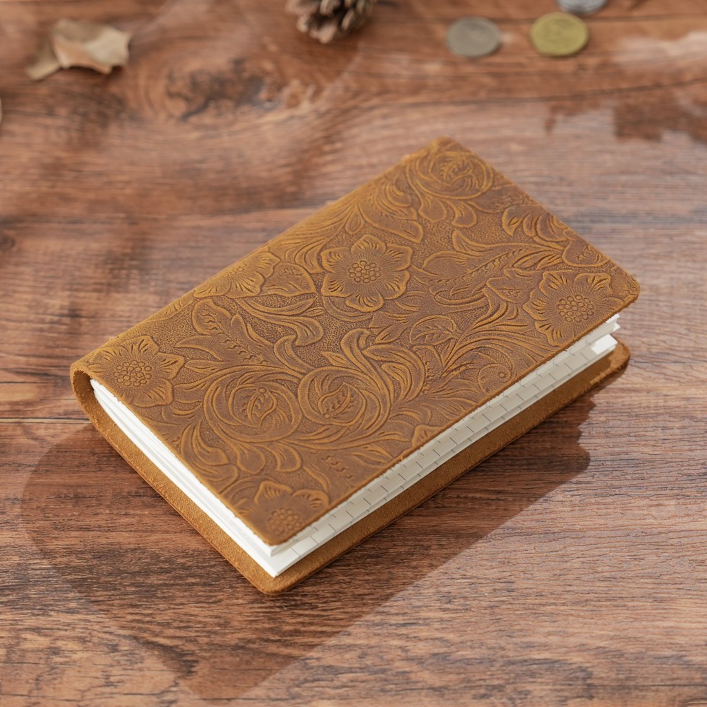 

Handmade Leather Sketchbook Writing Notebooks - Embossed Jounal Diary with 240 Pages for Travel, School, Office and Drawing