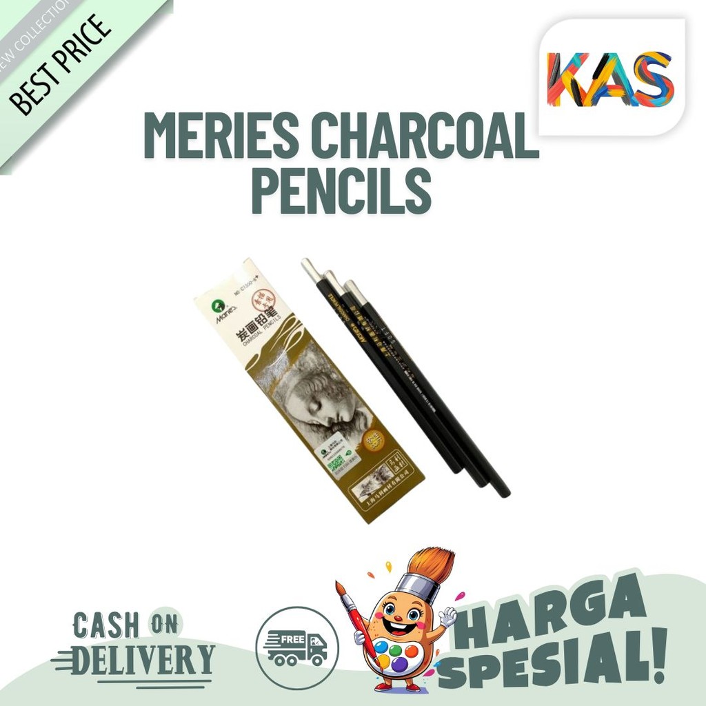 

Maries Charcoal Pencils C7300 Super Soft – Hard / Maries Pensil Charcoal Hitam – Satuan