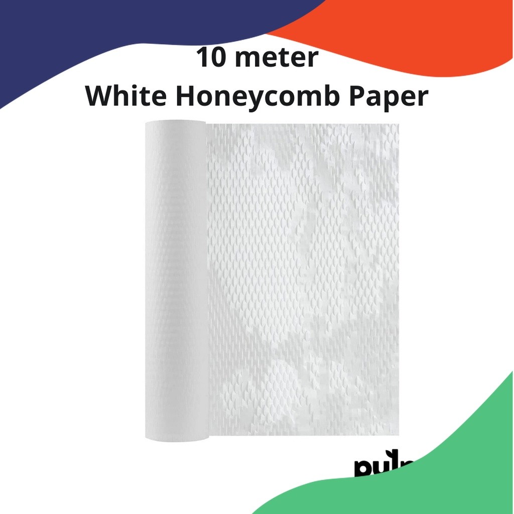 

COD [5M & 10M] White Honeycomb Paper Wrap putih - Eco Friendly Packaging 5 meter & 10 meter roll Pulpable Indonesia SALE