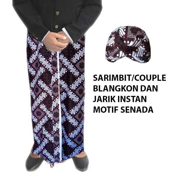 Paket Jarik Wiru Bawahan Baju Adat Pria Jawa dan Blangkon - Dasar Putih ( Jogja), Jumbo