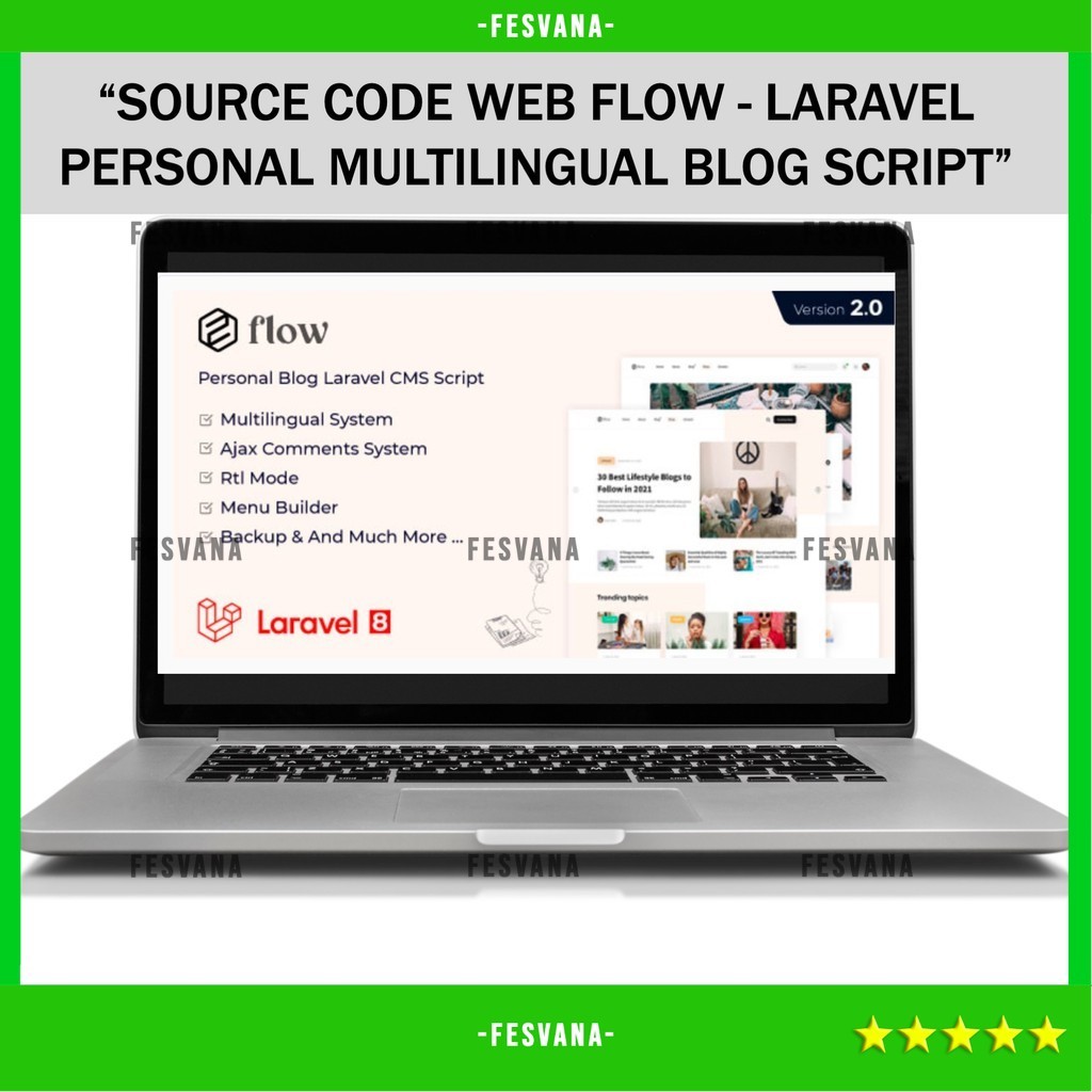 SOURCE CODE APLIKASI WEB FLOW - LARAVEL PERSONAL MULTILINGUAL BLOG SCRIPT D34 FESVANA