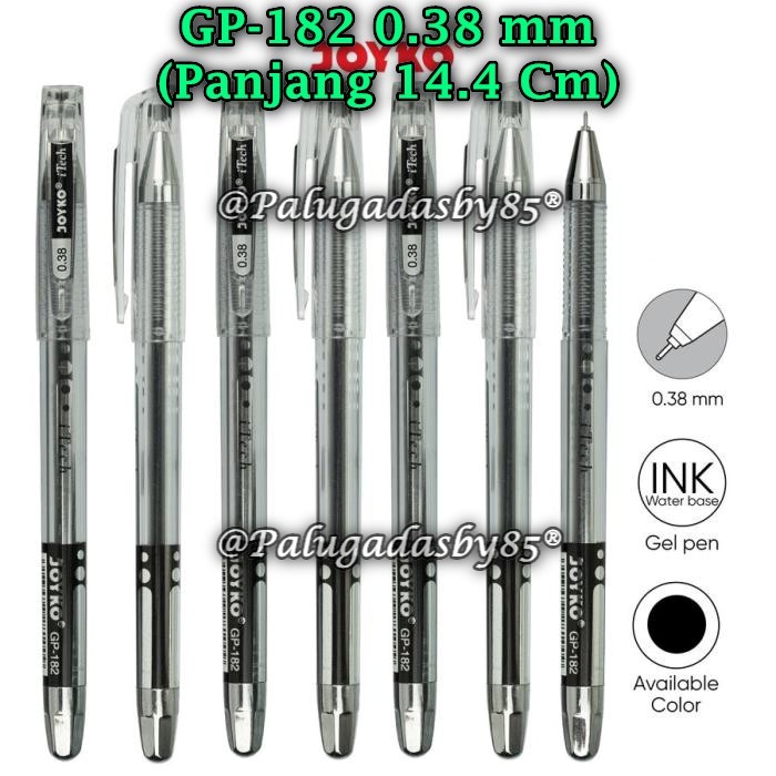 

(1 Pak/12) GROSIR Gelpen JOYKO GP-182 I-Tech 0.38 mm Hitam Gel Pen Pulpen Pena Joyko GP-182 (Pak/12)