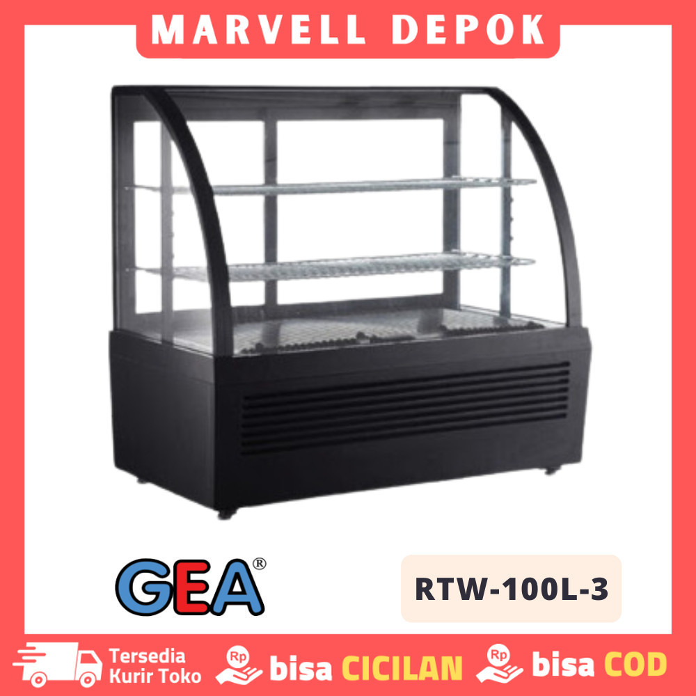 Showcase Cooler Cake Gea Rtw 100L 3 Showcase Pendingin Kue Garansi Resmi