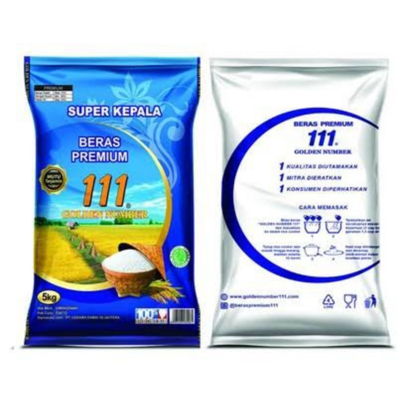 

Beras 111 5 kg Golden Number Biru Premium Super Kepala