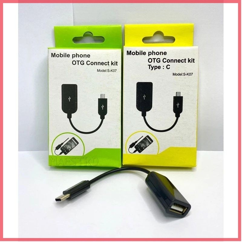 [COD] OTG kabel OTG Type C & micro USB sambungan ke flashdisk/USB panjang kabel 8 cm