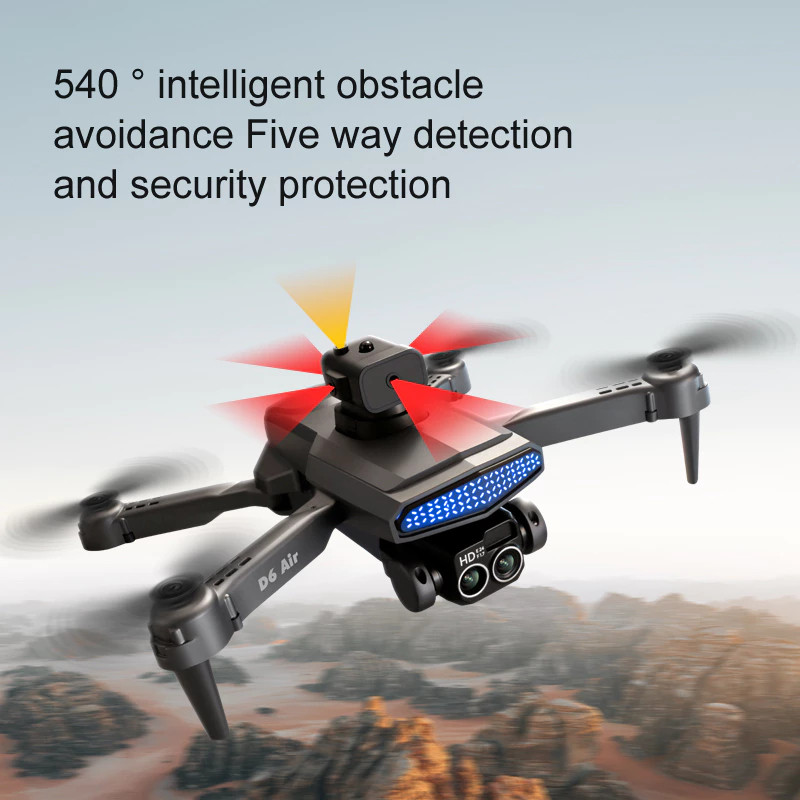 Smart Drone D6 Pro 4k HD Dual Camera Shoot Indoor Outdoor Drone Mini Dengan Kamera HD Drone WiFi FPV