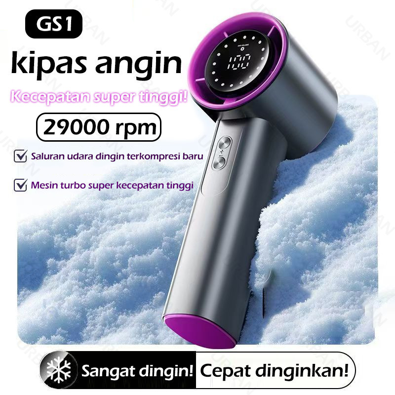 HOT PRODUCT URBAN KIPAS ANGIN MINI PORTABLE 13000RPM - 4000MAH BATERAI BESAR, 100 LEVEL ANGIN
