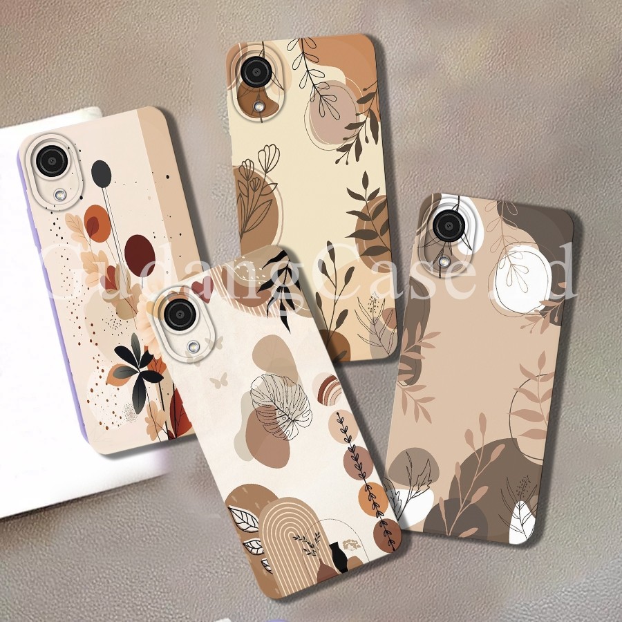 Softcase Samsung A03 Core Case Procamera Motif Bunga Cokelat