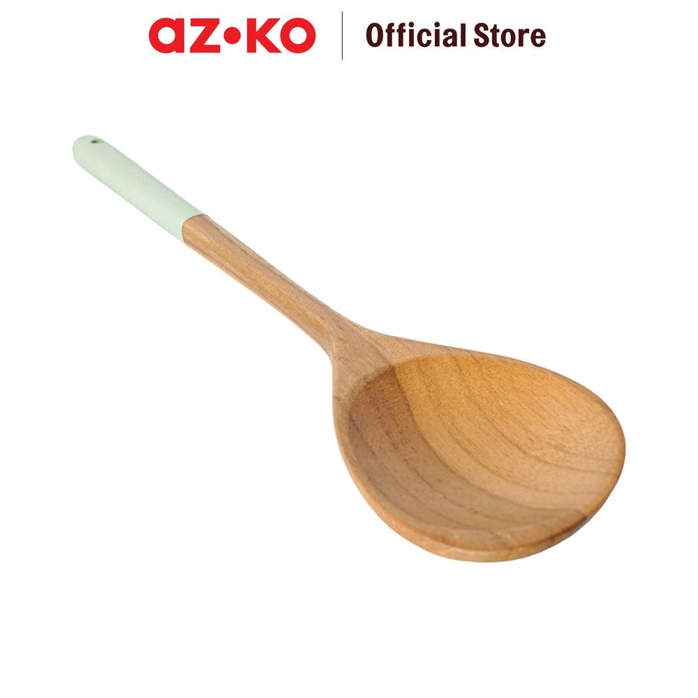 AZKO Kwas Spatula Kayu Jati Oval Twotone Kwd-St008 Sendok Penggoreng Food Grade Sepatula Sutil Penga