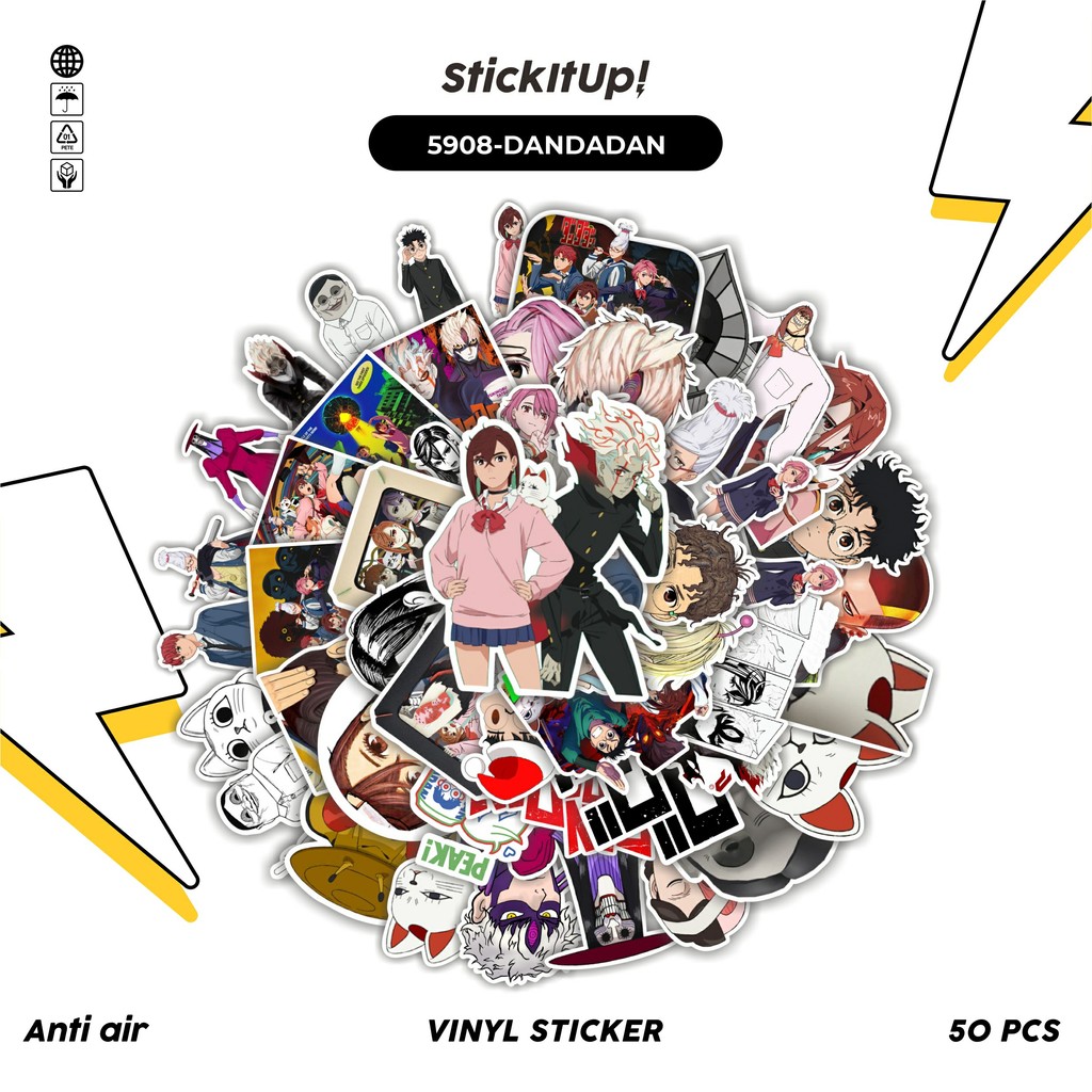 

COD 50 Pcs Stiker Anime Dandadan Lucu Anti Air Untuk Dekorasi Notebook Sepeda Skateboard Handphone