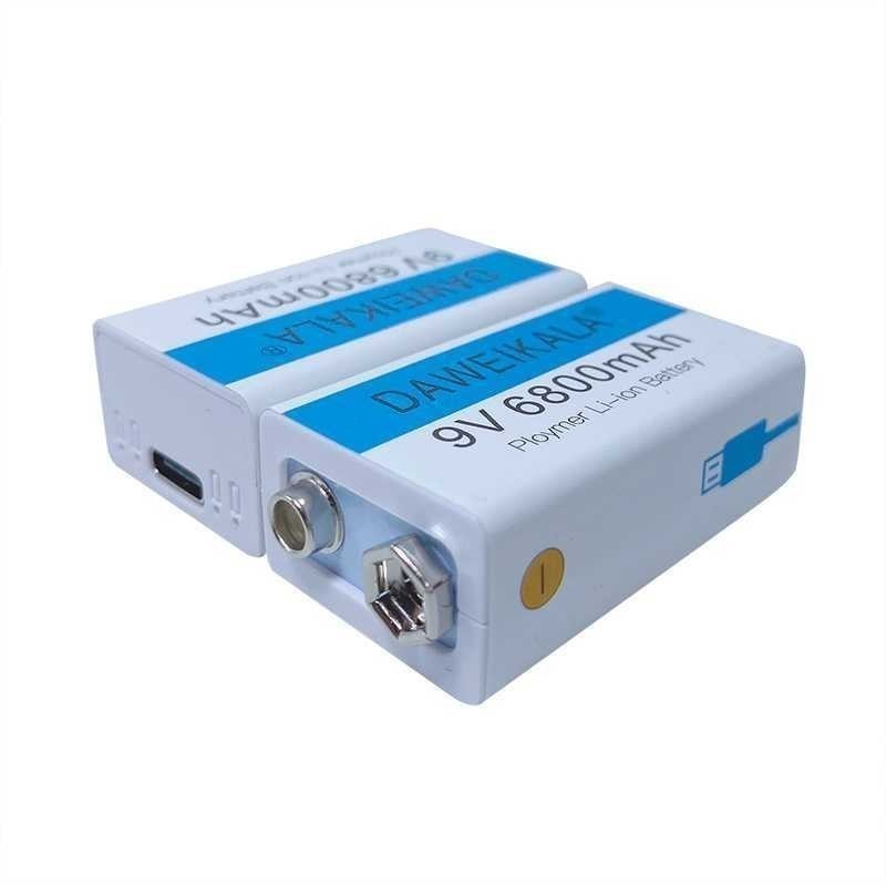 Mutiaradstore Baterai 9V Rechargeable Usb Type-C 6800 Mah 9V / Baterai 9V Rechargeable Volt Bisa