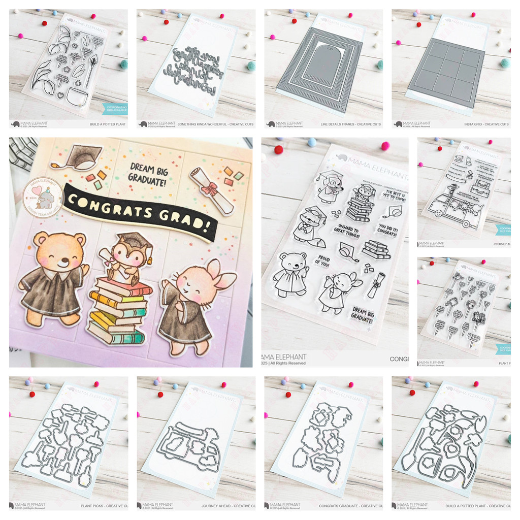 

Journey Ahead Metal Cutting Dies and Clear Stamps for DIY Graduate Scrapbook Stamps Album Craft Paper Card Decoration2025 New