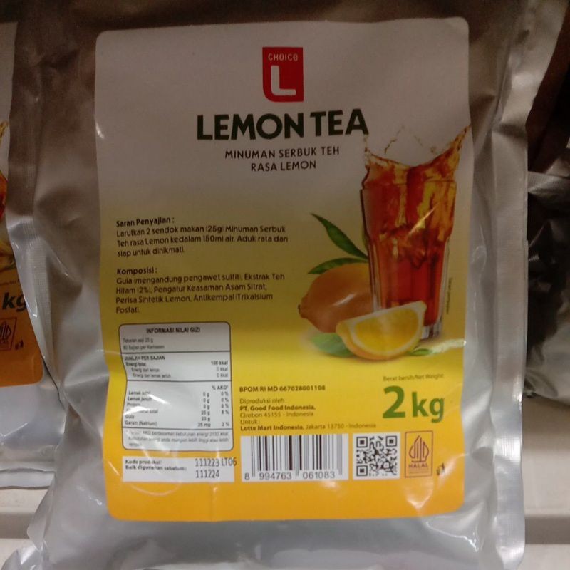 

Choice L Minuman Serbuk Teh Rasa Lemon 2 kg