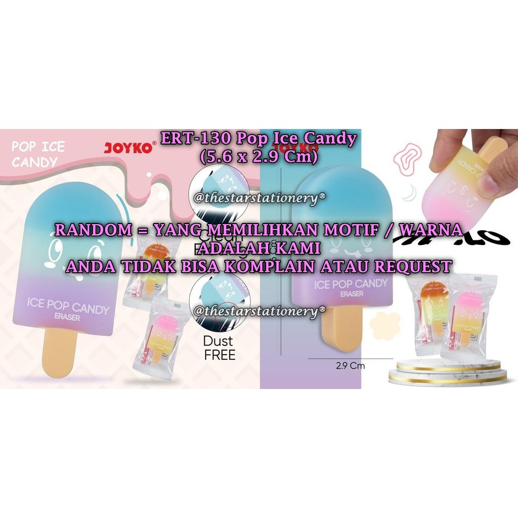 

(1 Biji) GROSIR Penghapus JOYKO ERT-130 Pop Ice Candy / Eraser Joyko ERT-130 Pop Ice Candy (1 Biji)