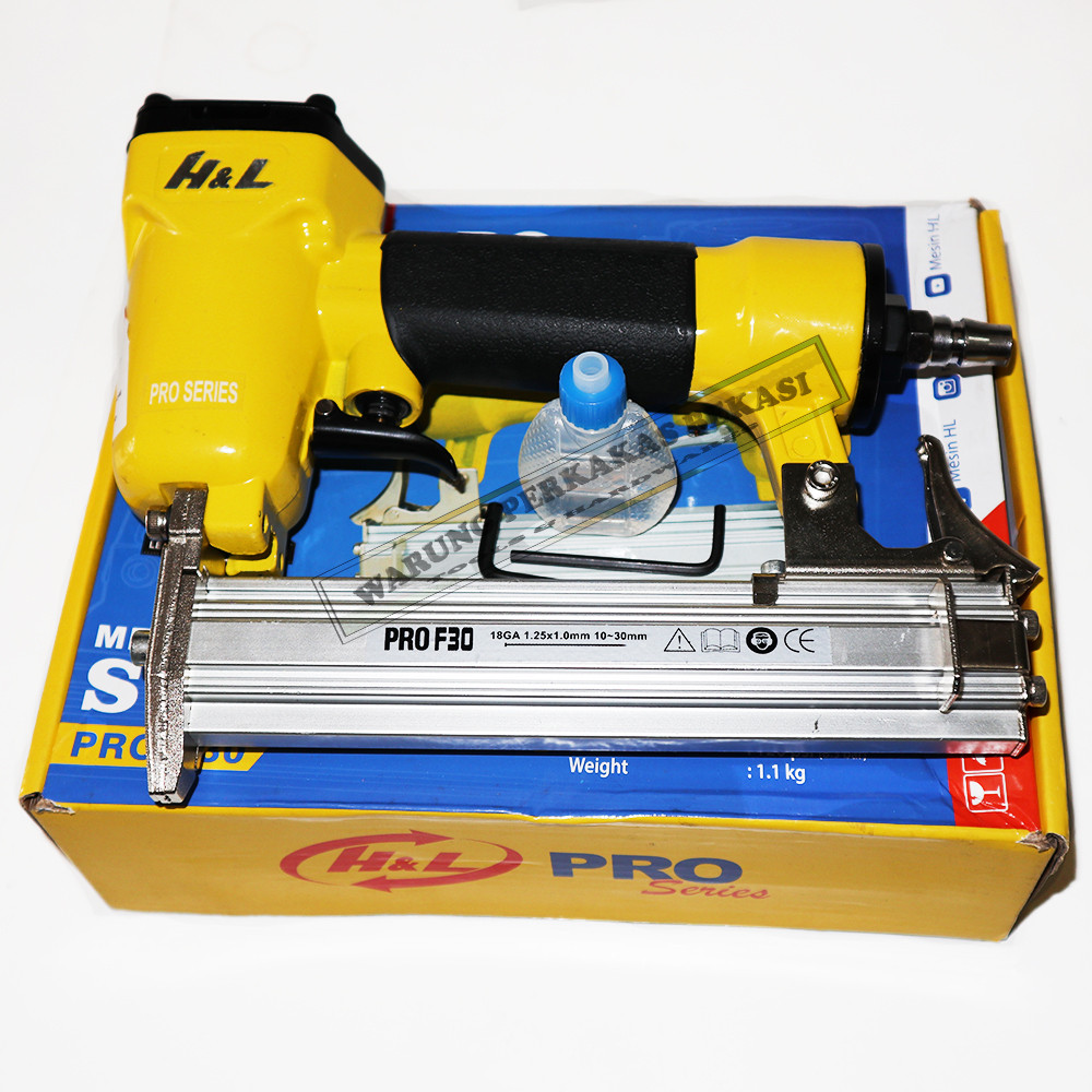 

JUAL H&L F30 Air Nailer Stapler Angin Model I Lurus Isi Paku Tembak F10 F15 F20 F25 F30 HNL