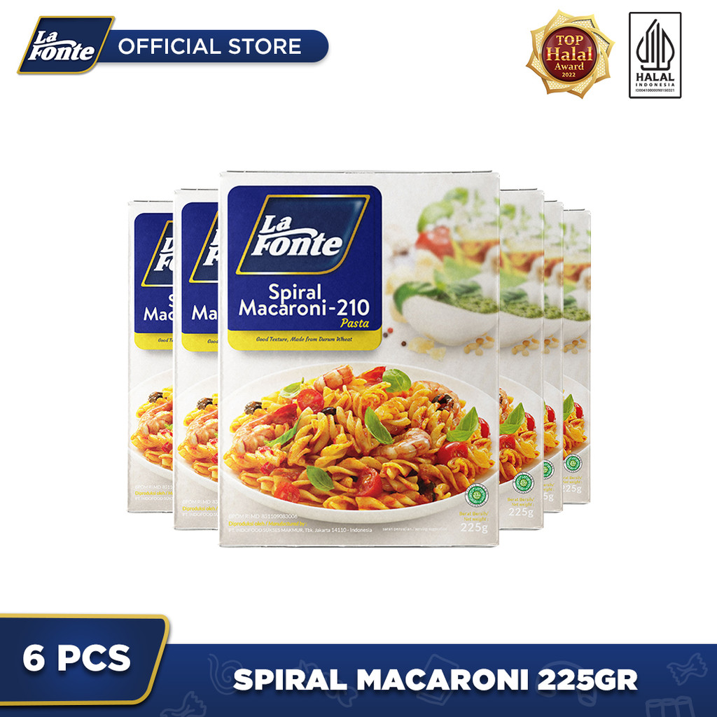

6 PCS - La Fonte Spiral Macaroni 225 Gr