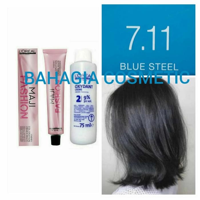 LOREAL MAJIFASHION NO. 7.11 BLUE STEEL DAN OXYDANT 75ML - NO. 7.11