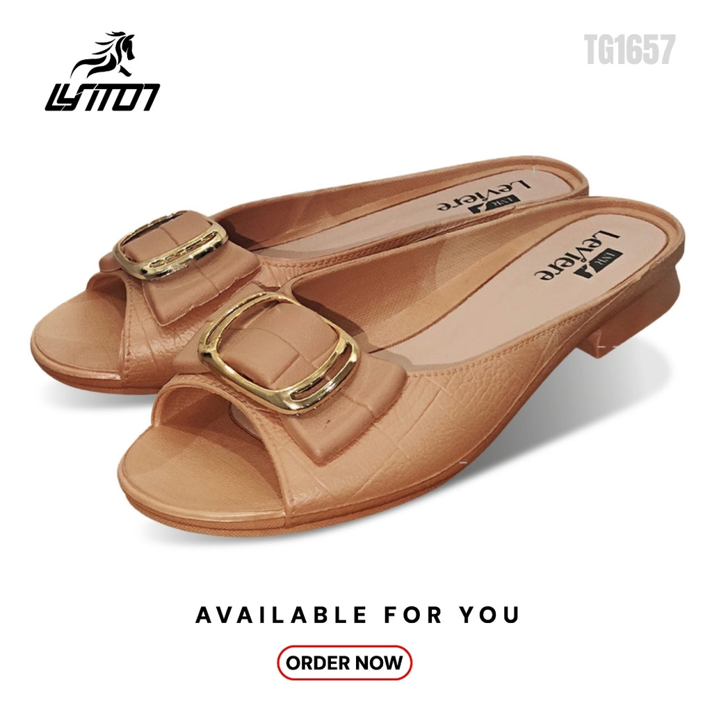 LYT Jackson Sandal Selop Wedges Wanita Sliper Gesper TG1657