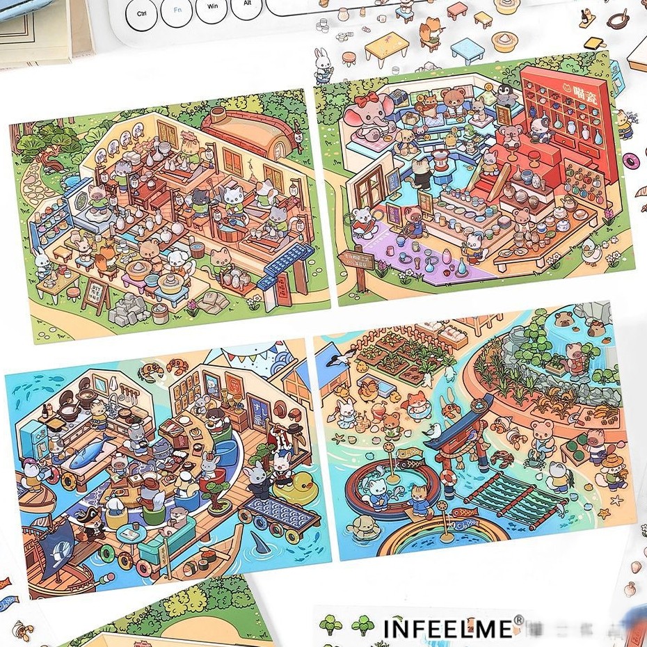 3D Decorative Sticker Korea Infeel.me Pottery Sea Side Sushi Society Forest Viral Import Kim Goodvib