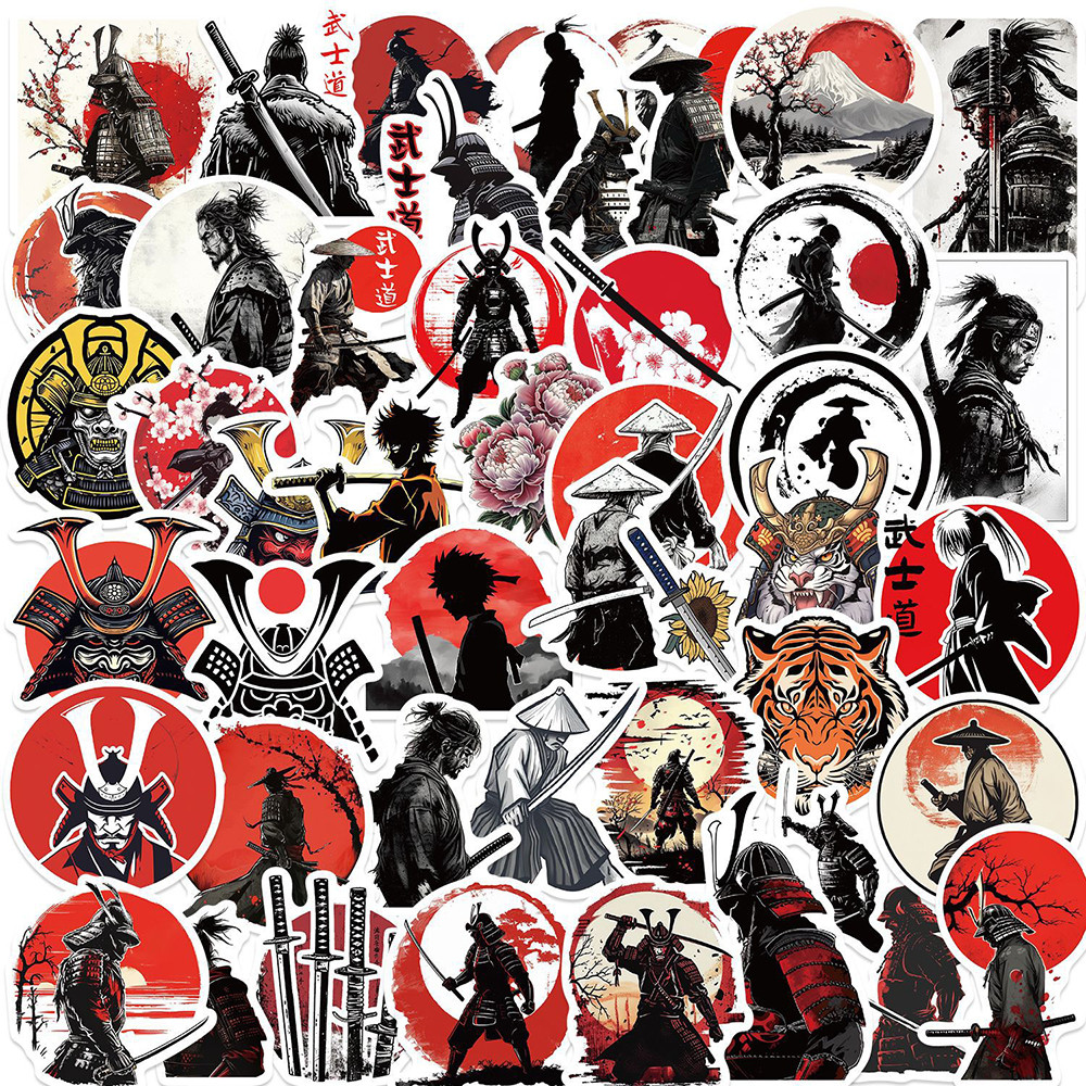 

10/30/50pcs Japanese Samurai Bushido Stickers Cool Cartoon Decals PVC Waterproof DIY Notebook Phone Fridge Bike Laptop Kids Toy