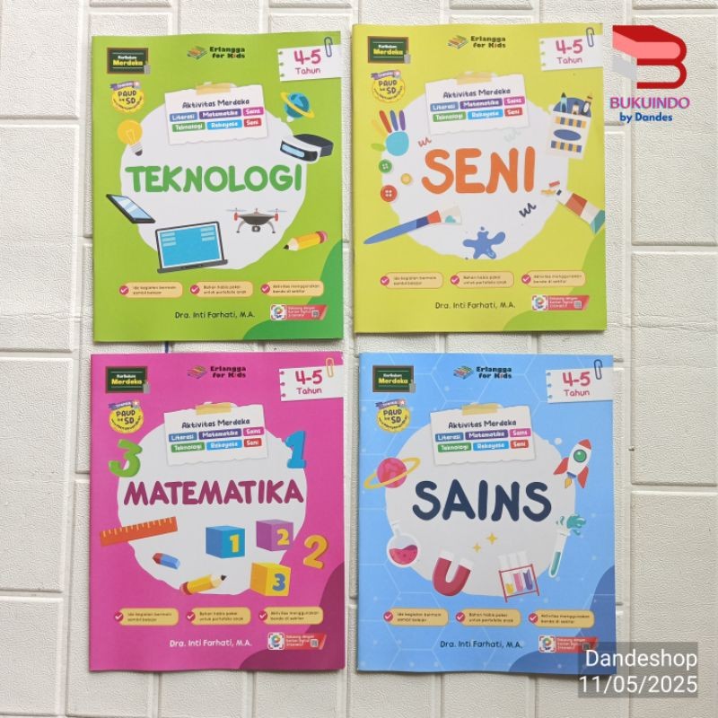 Aktivitas Merdeka 4-5 Tahun Transisi Paud ke SD yg menyenangkan oleh Dra. Inti Farhati M.A Erlangga 