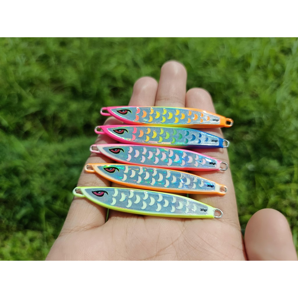 Umpan Mancing Metal Jig Polka Z 20gr Warna Cerah untuk GT, Kuwe, Kakap, Tenggiri - Ikan, Pancing jig