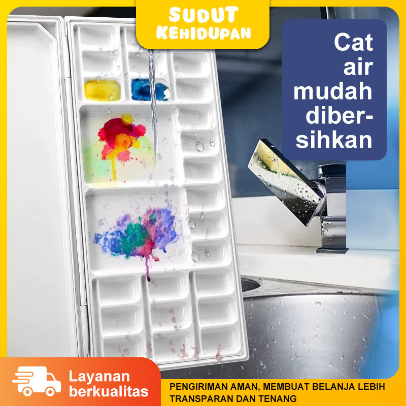 

Palet Cat Air Lipat dengan Tutup Palet Pelembap Multi-Fungsi Palet Campuran Warna dengan Penutup Cocok untuk Perjalanan dan Studio